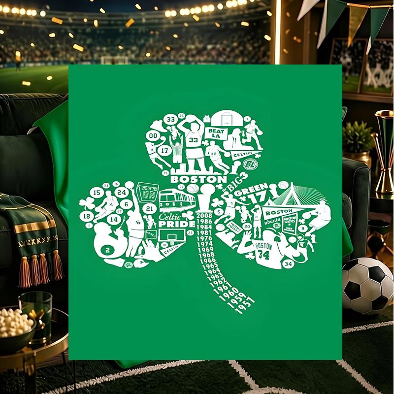 Boston Sports Icons Blanket Lightweight Flannel Bedding Blanket Perfect for Travel, Camping, Living Rooms, Offices, Sofas, Fan Christmas gift