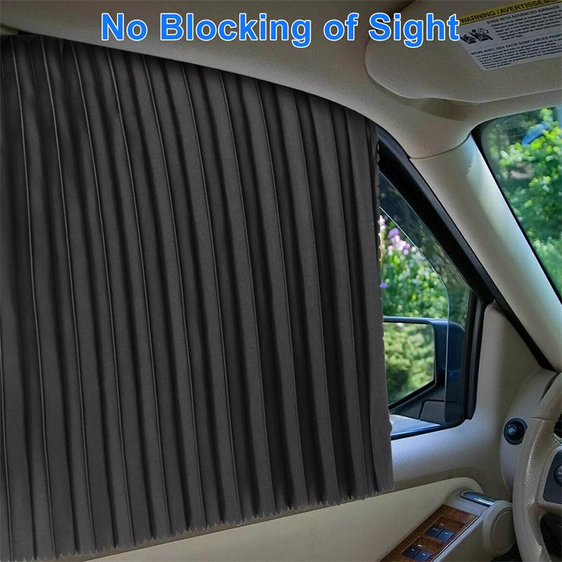 4Pcs Magnetic Drapes For Car Windows Sun Shades Adjustable Drapes For Car Window Block Sunlight Automotive Drapes For Sleeping
