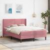 Bed Frame with Mattress and Headboard Pink 140 x 190 cm Velvet