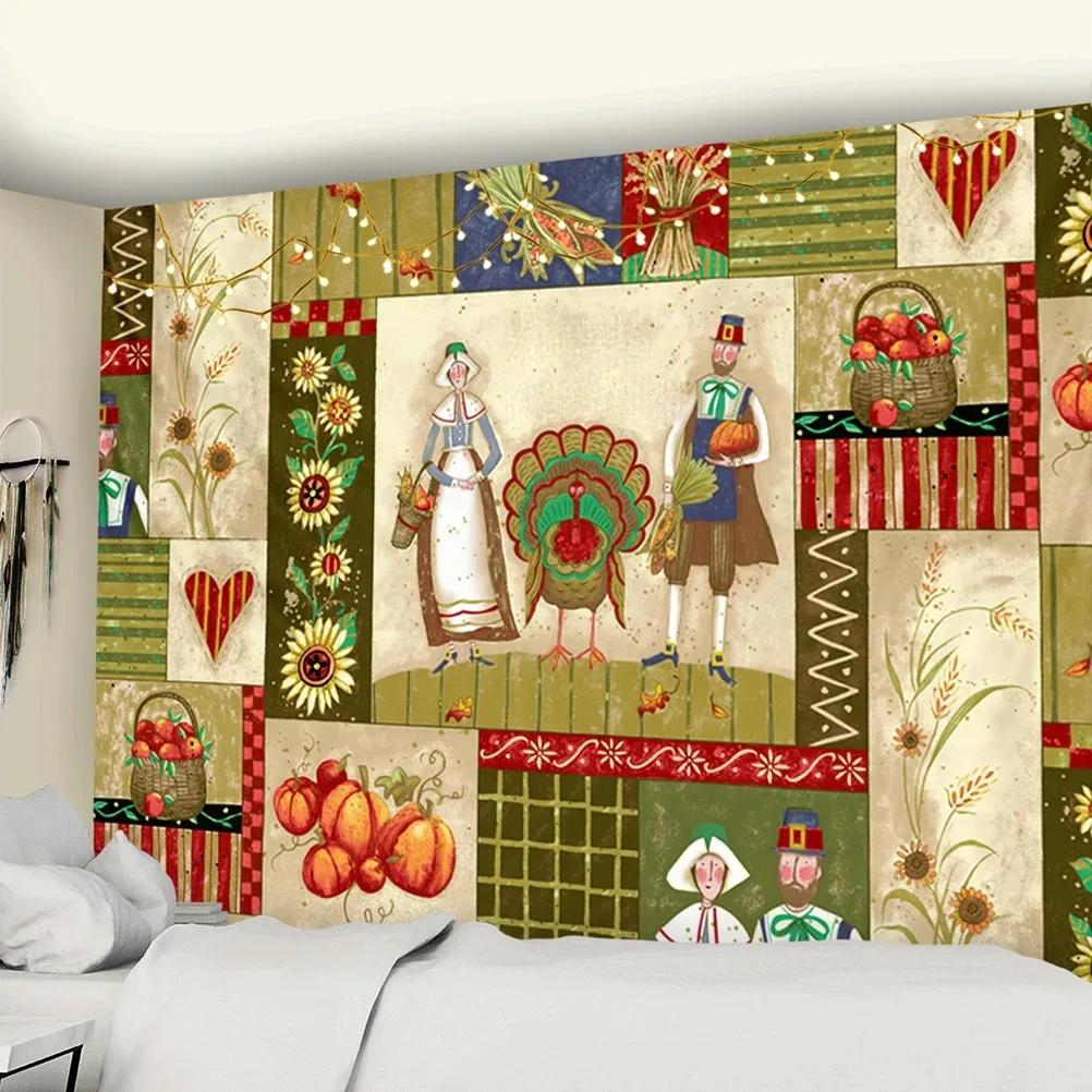 Рождественский оконный пейзаж Гобелен Спальня Гостиная Домашнее украшение на стену — фото 9