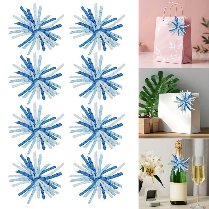 8pcs Self-adhesive Bow Roll Flower Gift Box Packaging Ribbon Holiday Decoration