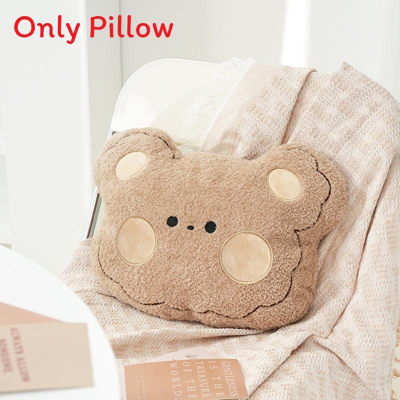 Plush Bear Emoticon Pillow With Soft Foam For Lounge And Office Comfort