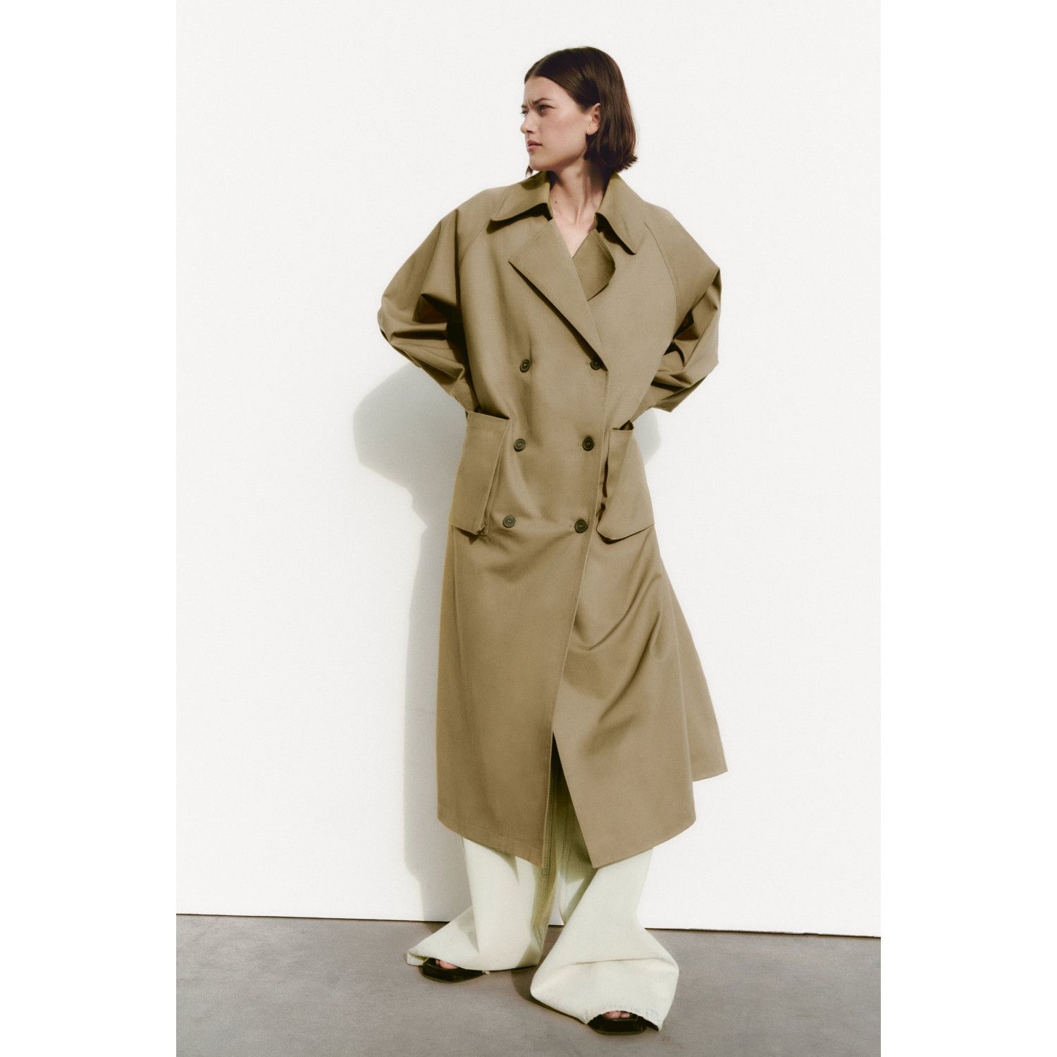 

WATER-REPELLENT OVERSIZE TRENCH COAT