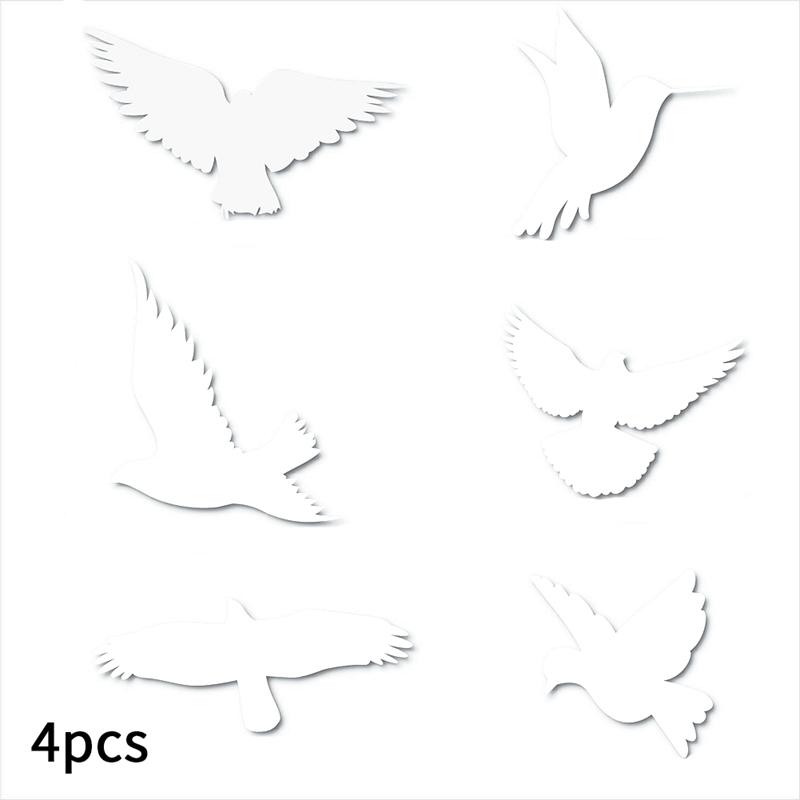 White Removable Window Stickers Electrostatic Glass Decorative Stickers Warning Crash Bird Sticker Anticollision