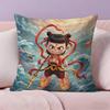 Chinese Anim Nezha Pillow Case Pillowcase Ultra Soft Skin Friendly Fabric Cloud Like Comfort & Concealed Zipper