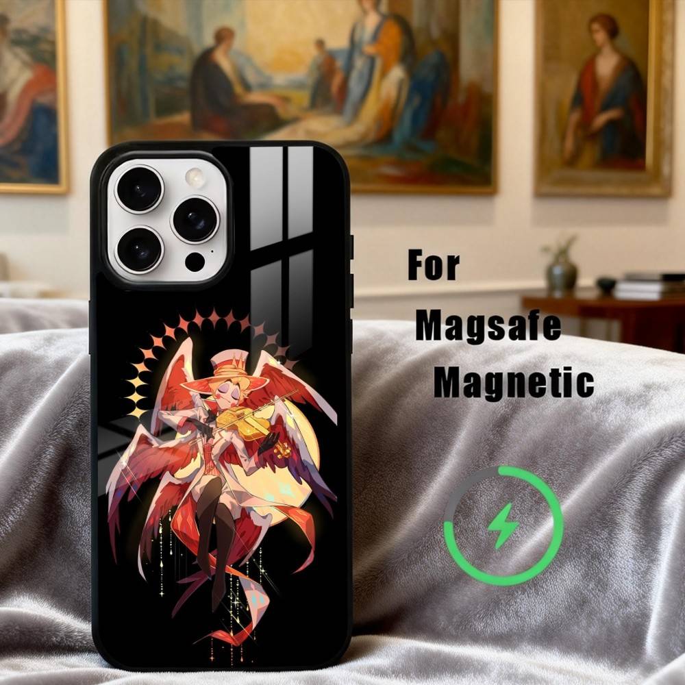 H-Hazbin H-Hotel L-Lucifer M-Magne Phone Case For iPhone17,16,15,14,13,12,11 Plus,Pro Max Magnetic For Magsafe Wireless Charging