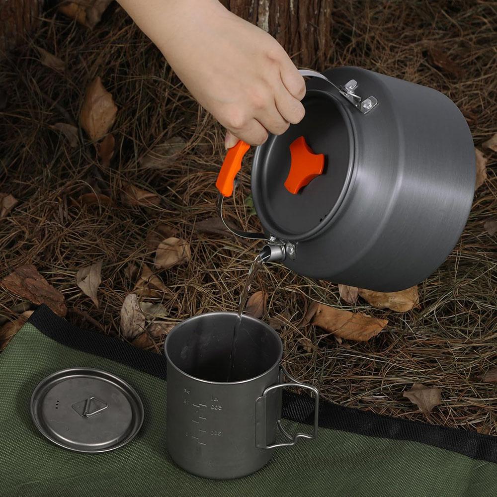 1.1L /1.6L/2L Outdoor Camping Kettle Coffee Tea Pot Portable Lightweight Aluminum Teapot  for Hiking Picnic