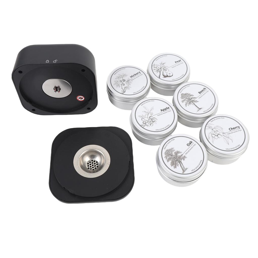 Electric Whiskey Smoker Kit with 6 Wood Chips Rechargeable Cocktail Smoker Drink Smoker Kit Birthday Present for Men