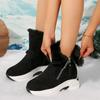 Fashion Mid-Calf Women's Boots Warm Snow Boots Women Round Toe Side Zip Platform Outdoor Shoes