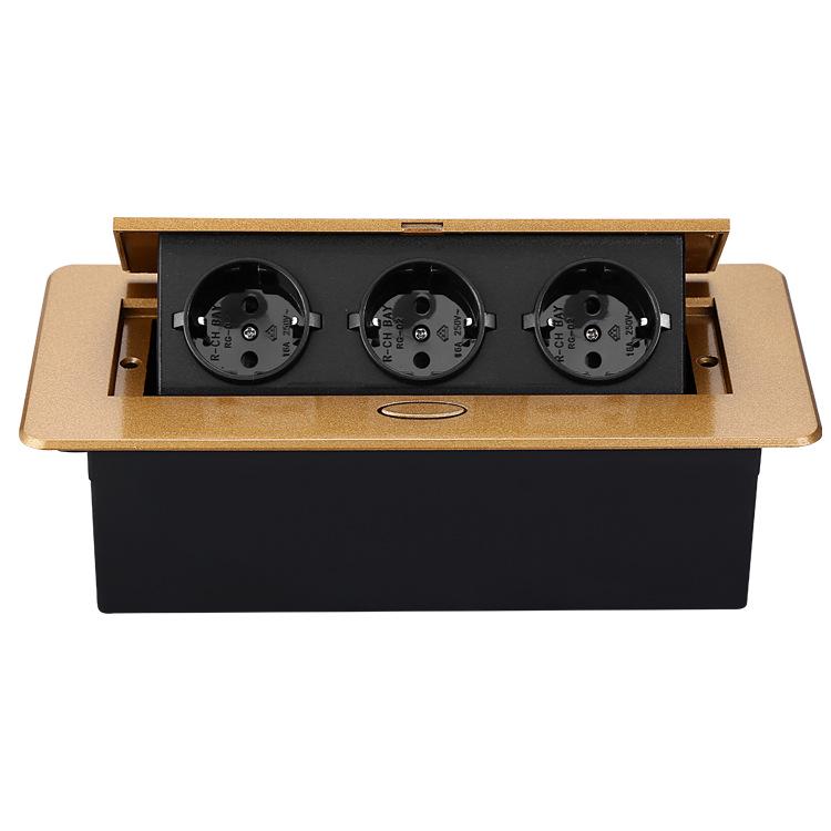 Tycoon Gold Built-in Conference Desktop Power Socket with German, European, and French Standards