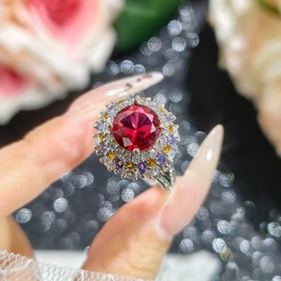 New Gorgeous Red Cubic Zirconia Rings For Weomen Elegant Wedding Anniversary Gift Temperament Female Finger Accessories Jewelry