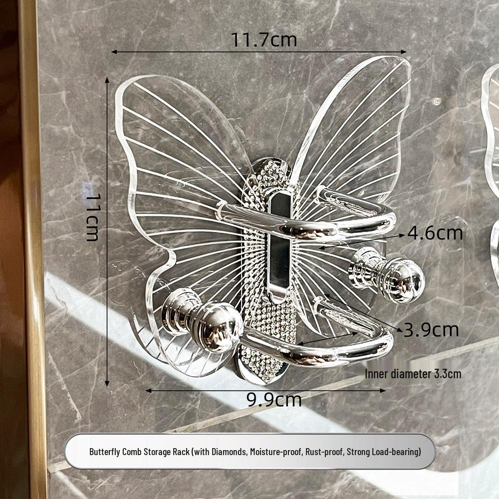 Wall-Mounted Acrylic Hair Accessory Organizer & Comb Rack