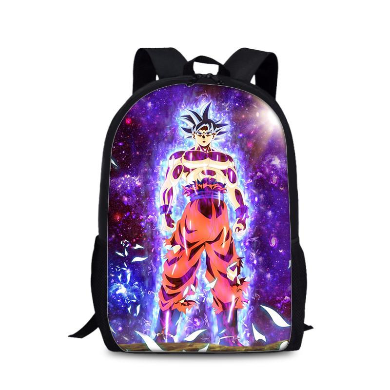Dragon Ball Goku Printed Nylon Book Backpack For Students And Daily Use