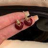 Wine Red Heart Stud Earrings for Women Sweet Lovely Small Earrings Colored Glaze Female Party Ear Decor femme orecchini