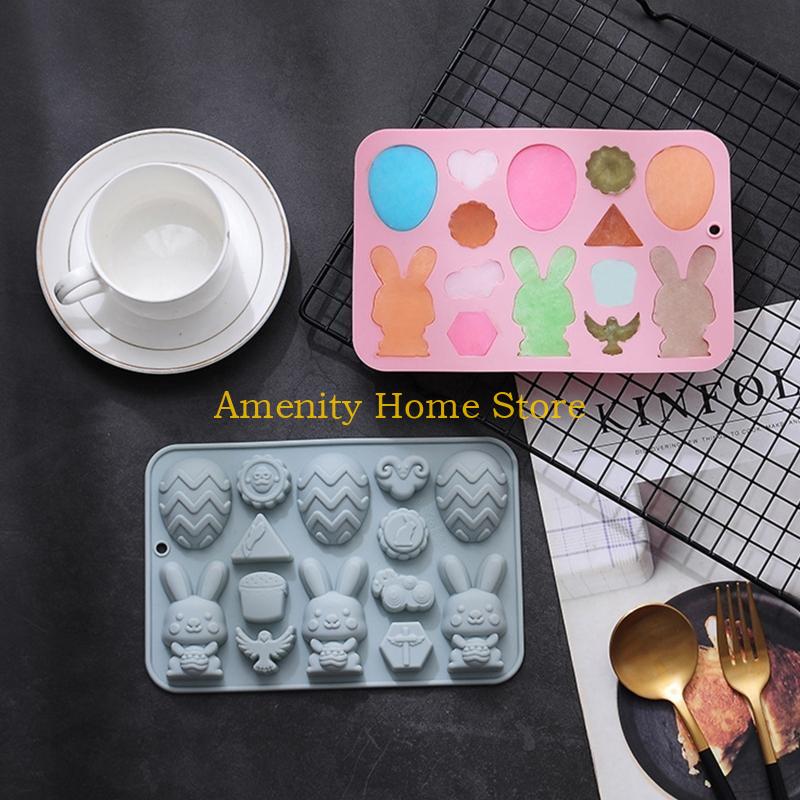 F26C Multi Use Silicone Mold Rabbit Theme Egg Shaped Silicone Mold Baking Tool Gift