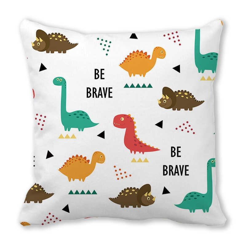 Office Sofa Car Cushion Cover Luxury Home Decoration Pillow Cover Cute Cartoon Little Dinosaur Animal Pattern