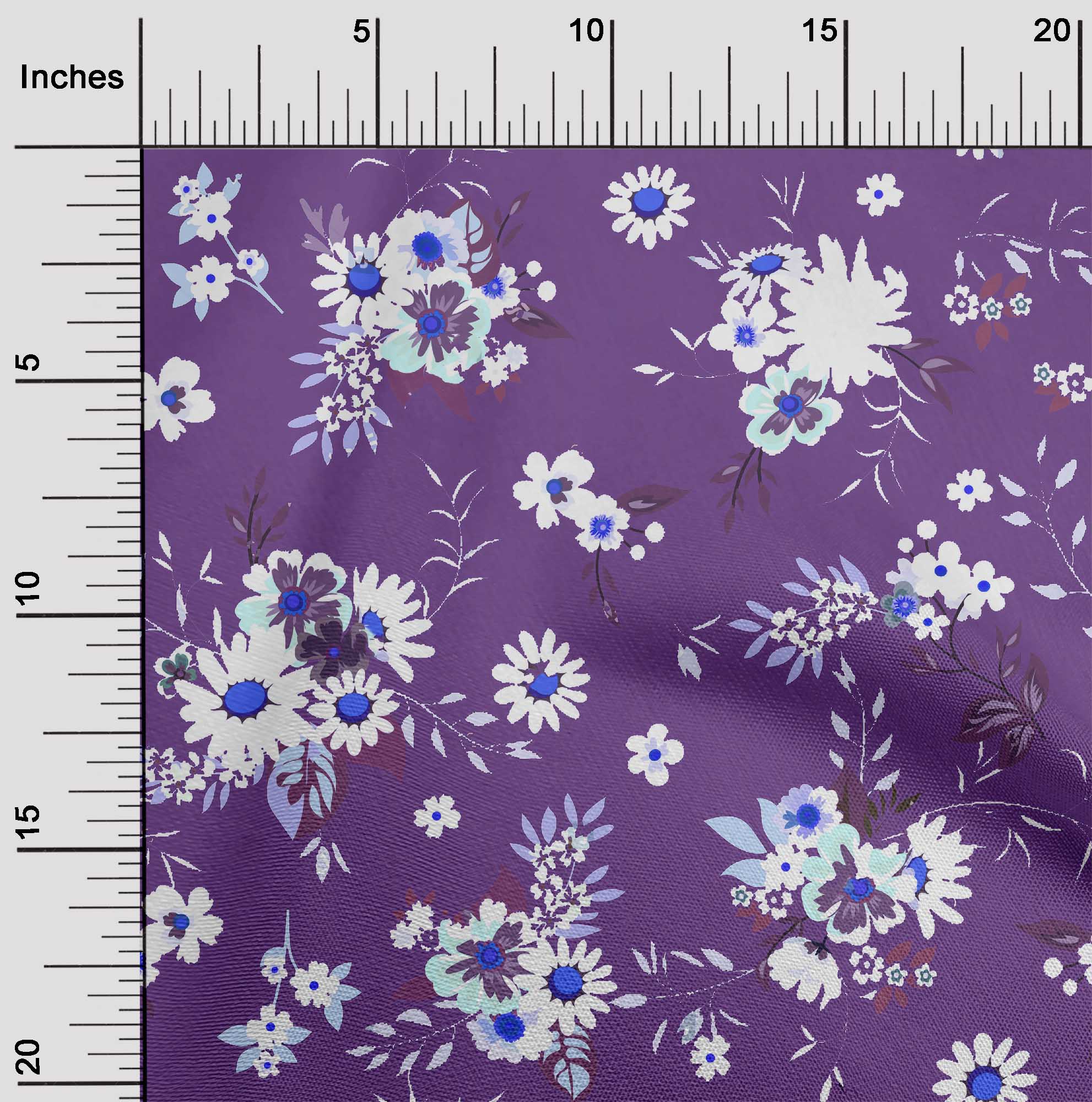 

OneOone Cotton Flex Green Fabric Florals Одяг своїми руками Тканина для стьобання Тканина з принтом на ярди 40 дюймів 42 Inch Wide - Viscose Chiffon фіолетовий