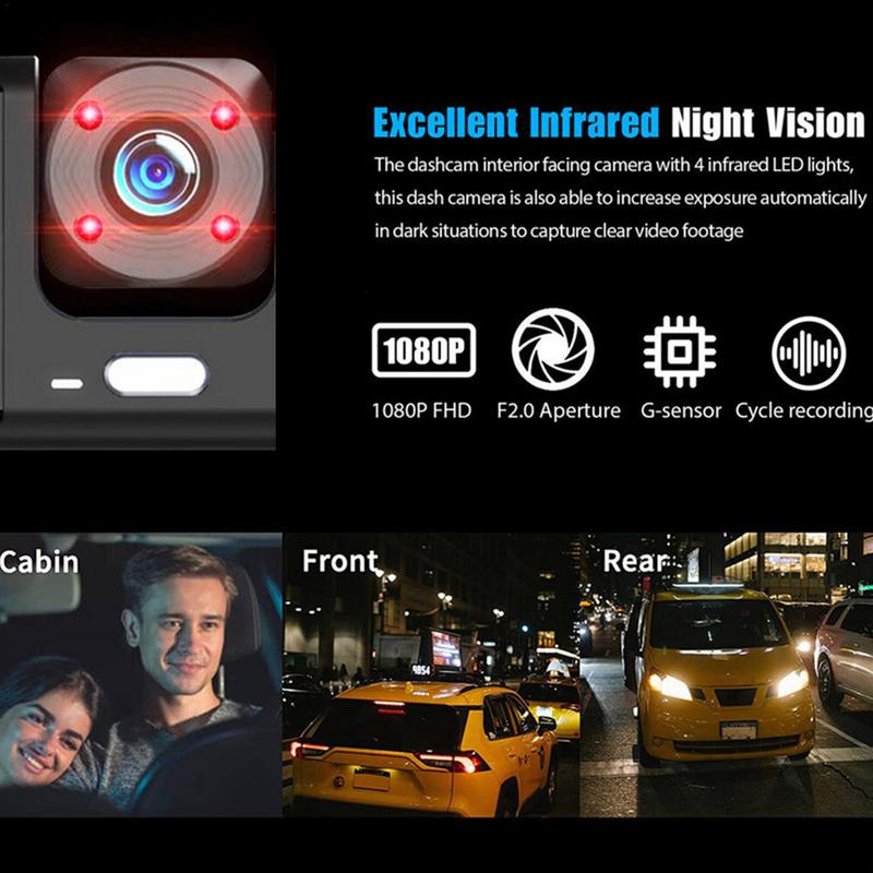 Front Parking Camera For Auto 1080P High-Definition Car Camera Double Lens Night Vision Truck Dashboard Camera High Definition