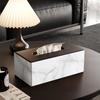 Marble Pattern Leather Tissue Box