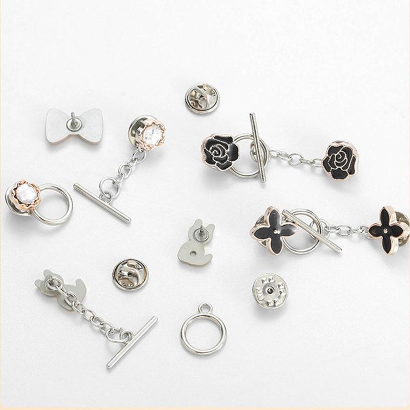 10PCS Metal Cardigan Clip Pullover Clip No Sewing Sweater Shawl Cardigan Clips Brooch Pin Safety Pins for Women Girls