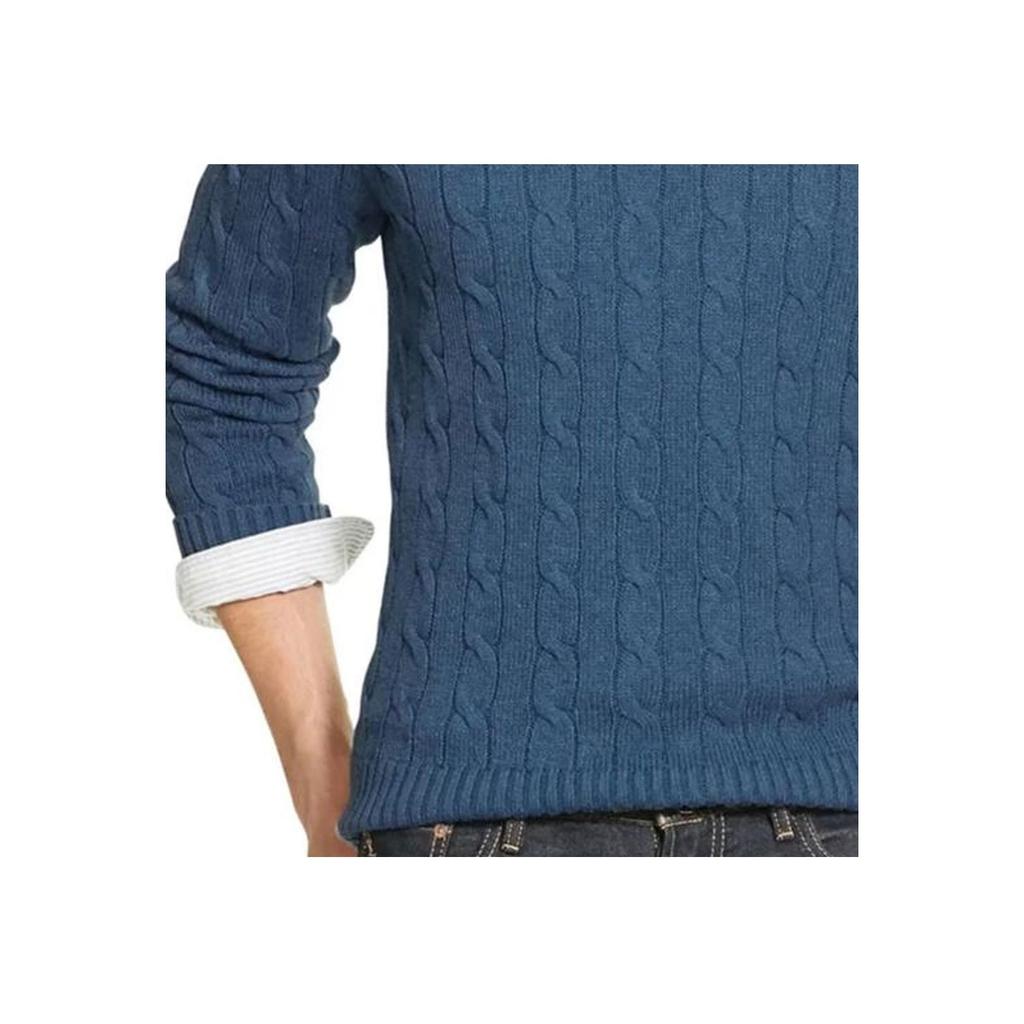 Polo Ralph Lauren Embroidered Pony Crew Neck Long Sleeve Knit Sweater Men Sweater Blue MNPOSWE16820617-400