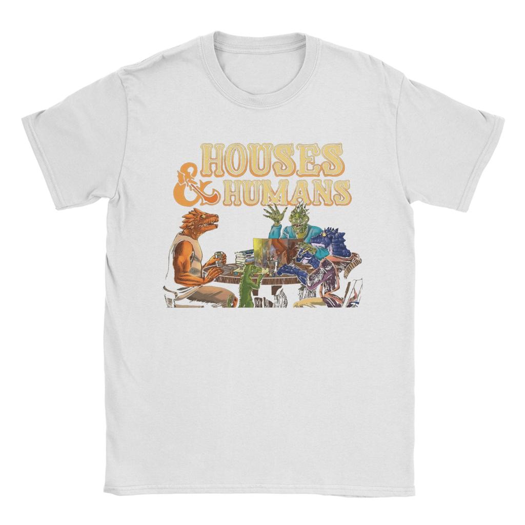 Funny Houses and Humans Funny Dungeons T-Shirt Men Crew Neck Cotton T Shirts  Short Sleeve Tees Summer Clothing