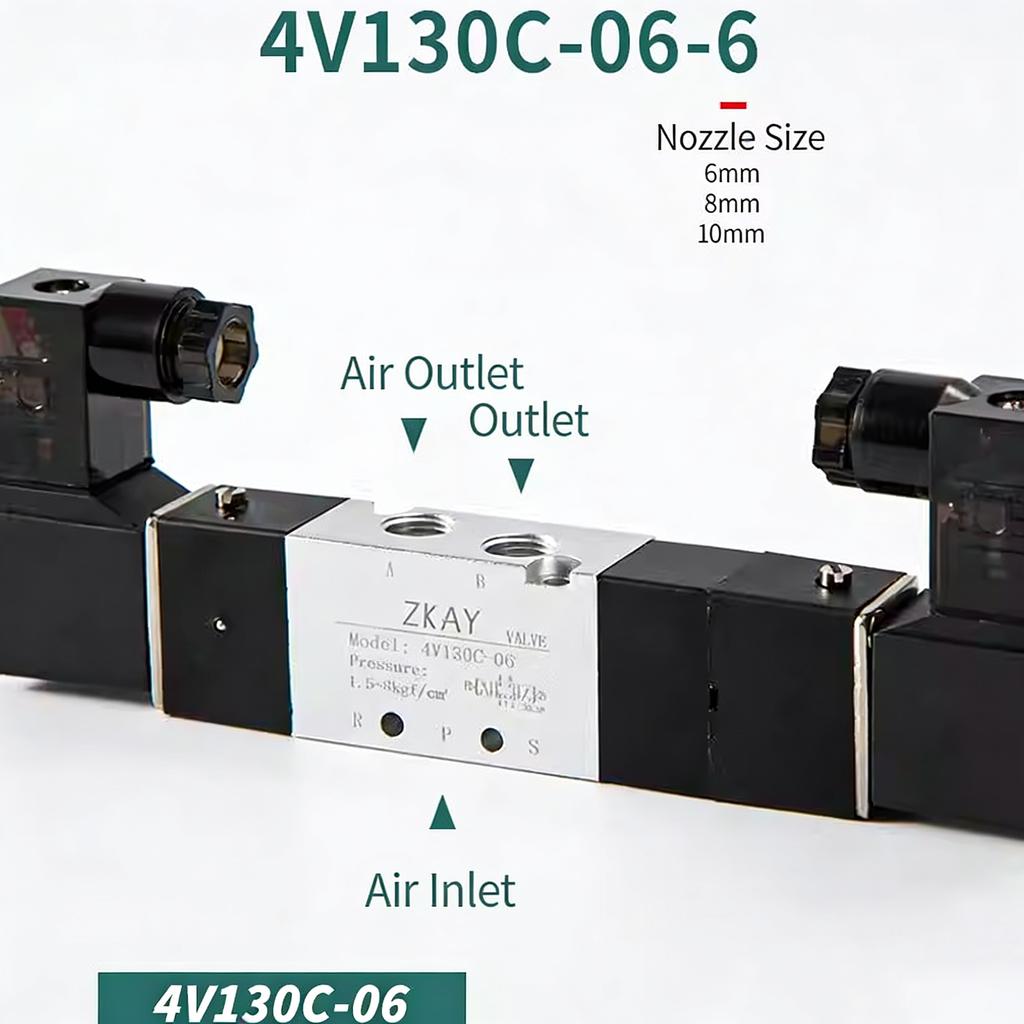 4V130C-06 4V230C-08 Solenoid Valve Control Valve Reversing valve 12v 24V 220v 36V Coil Two-position Five-way 4V330C-10 4V430C-15