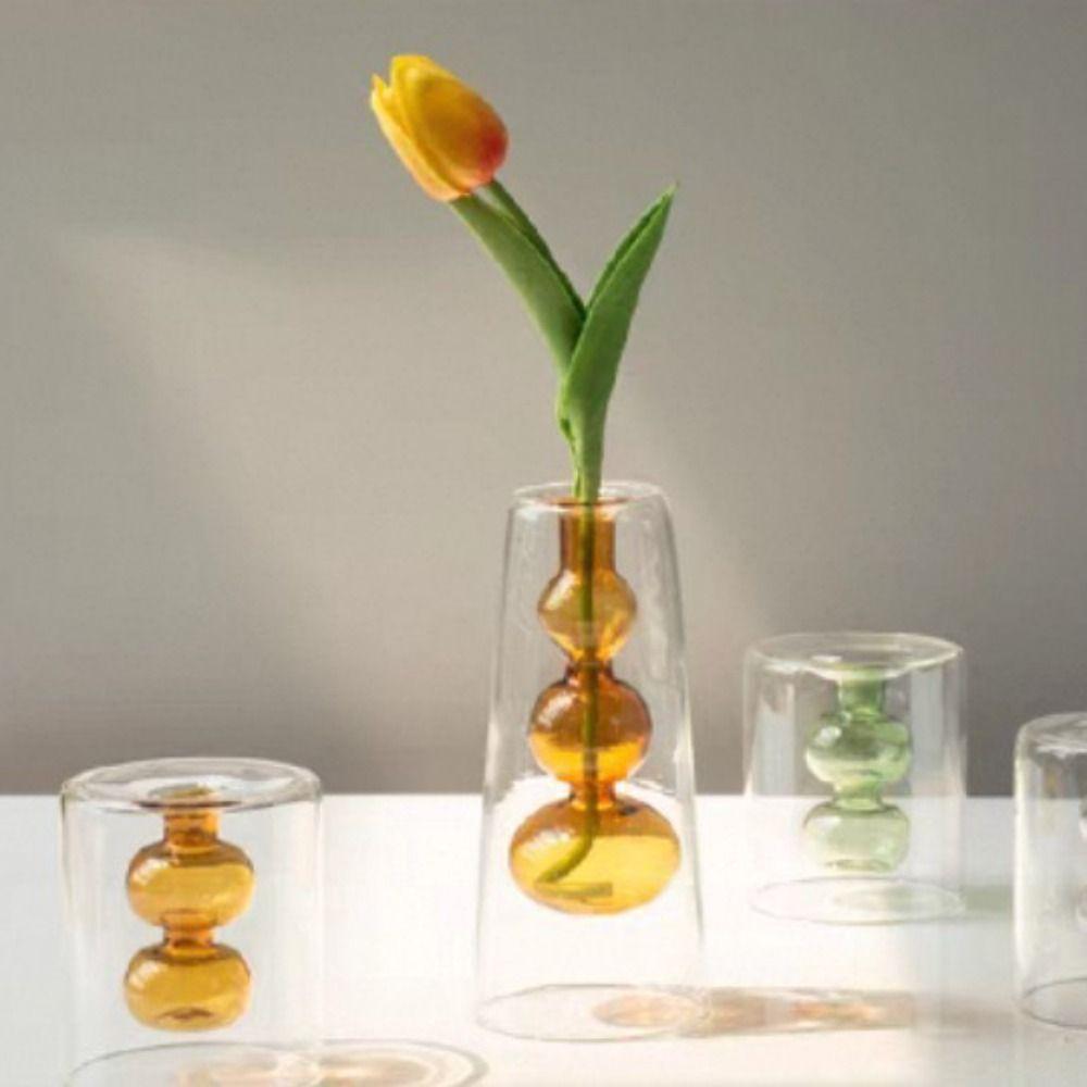 Creative Double-layer Flower Vase Nordic Style Aromatherapy Diffuser Bottle Room