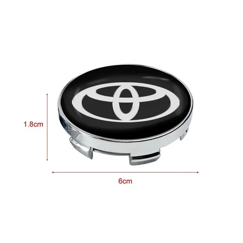 Toyota 2026 Neue Radkappen 4 Stück 60mm Auto Radnabenkappe Logo Aufkleber Felgenabdeckung Emblem Aufkleber Toyota Corol Autoaufkleber