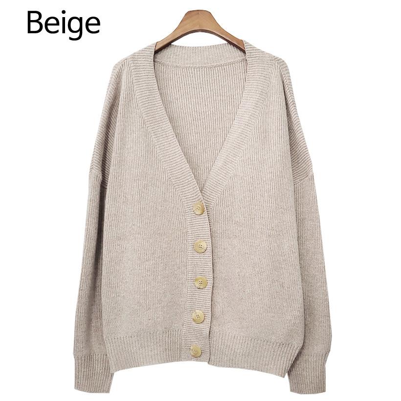 Strickjacke für Damen, Over-Fit-Cardigan mit Knöpfen, lässiger Date-Look, koreanische Mode