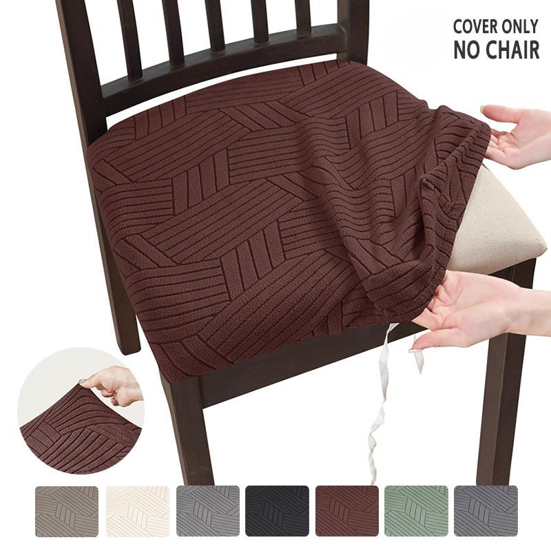 1PC Stretch Dining Chair Seat Covers Jacquard Elastic Chair Seat Cover Removable Chair Cushion Slipcover for Home Decor