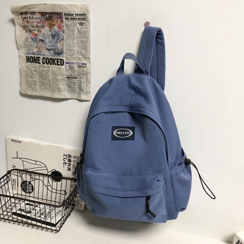 

Новый уличный тренд Студенческий мужской и женский рюкзак Простой однотонный повседневный рюкзак синий