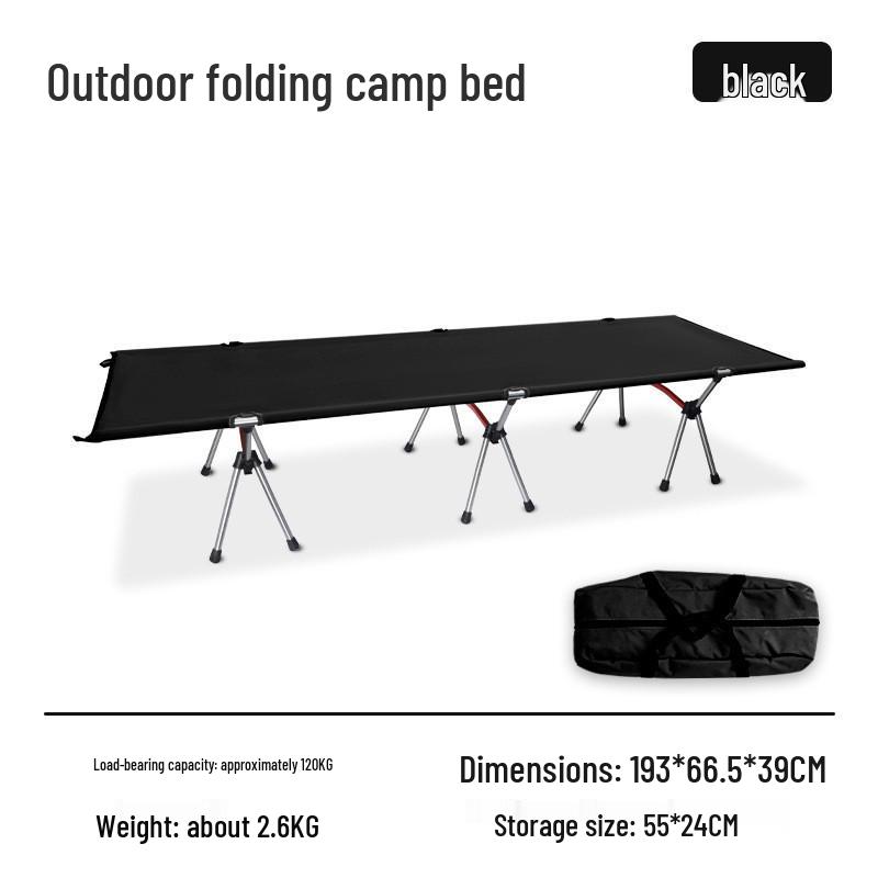 Ultra-Light Aluminum Folding Camp Bed for Camping, Office Naps, and Self-Driving Adventures
