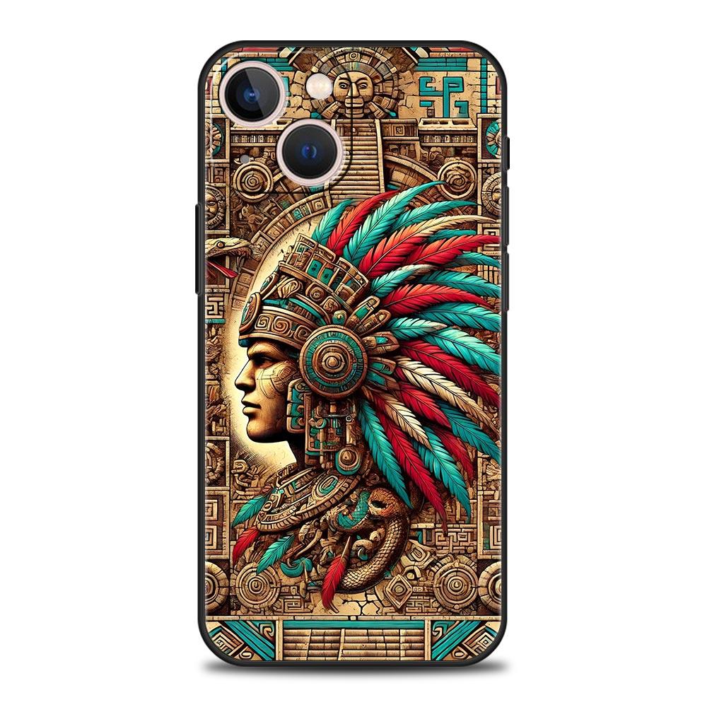 Vintage Totem Painting Phone Case Cover for iPhone 17 16 15 14 13 12 11 Pro Max 17 Air Plus Shockproof Soft TPU Shell Fundas Bag