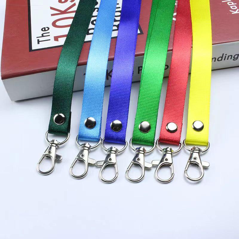 100 Pcs Safety Hanging Neck Strap Lanyard And Card Case ID Name Transparent Badge Holder Anti-Lost Clasp Rope Keychain Landyard