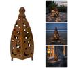 Metal Moon and Star Candle Stand Hollow Out Candle Lantern Islamic Festival Ornament For Tabletop Or Shelf Decoration