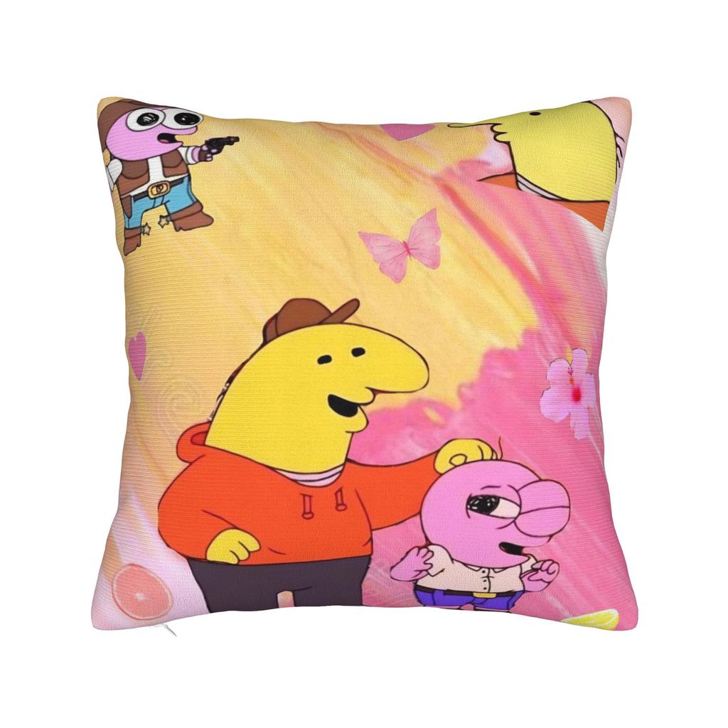 Smiling Friends Pim and Charlie Pillow Cover Printing Cushion Cover Decorative Throw Pillow Case Cover Home Multi-Size