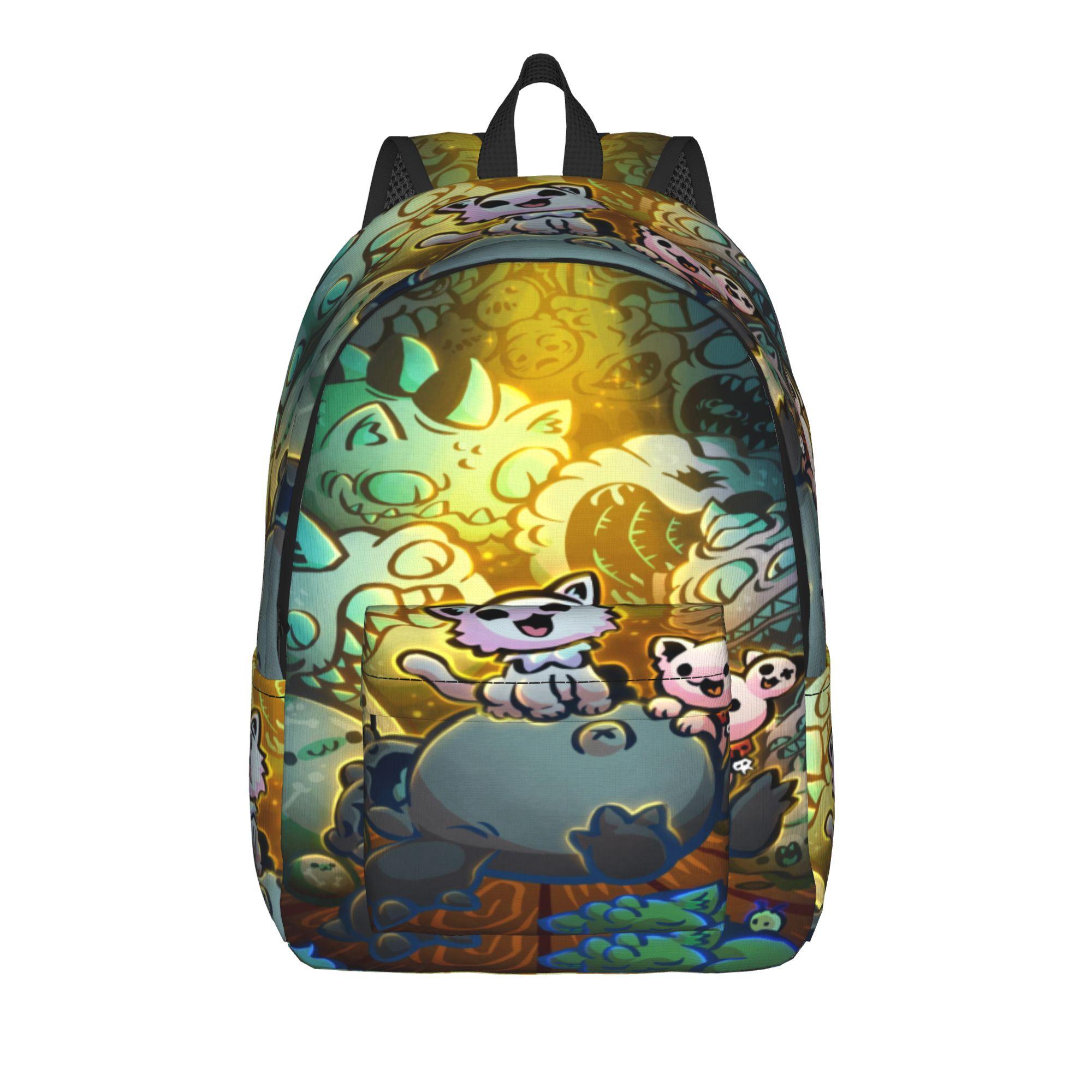 Mewgenics Sac à dos décontracté Durable Étudiant Randonnée Voyage Sac à dos de jour pour Hommes Femmes Collège Sac à bandoulière M