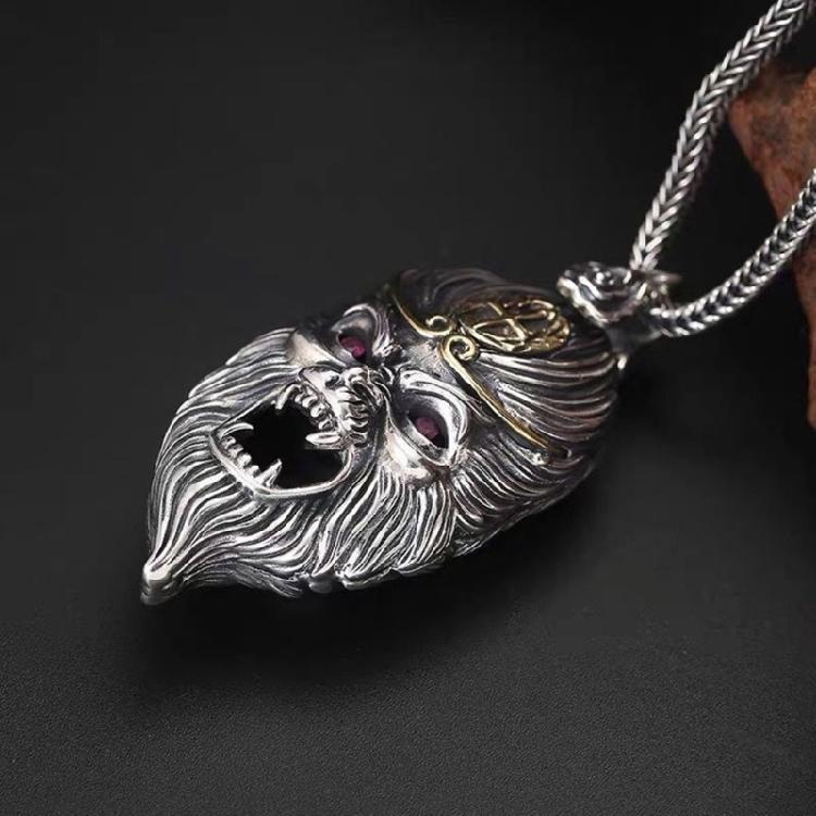 Stylish Monkey Kings Game Pendant Sturdy Brass Necklace Accessory for Gaming Enthusiasts and Trendy Adults Daily Use