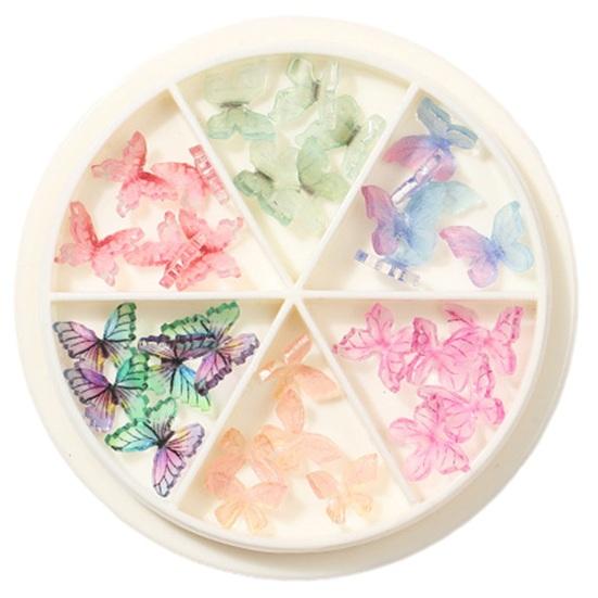 1 Box 3D Butterfly Nail Charms Resin Ornament DIY Craft Project Manicure Accessories Nail Art Jewelry Phone Case Decorations Nail Supplies for
