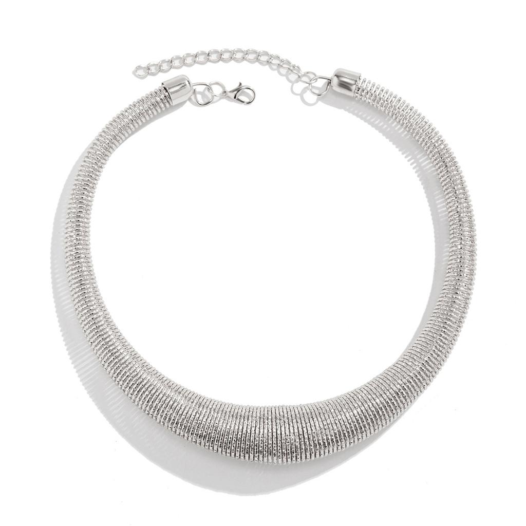 Women Snake Chain Necklace Geometric Jewelry Shiny Hook Eye Clasp Snake Chain Collar for Party