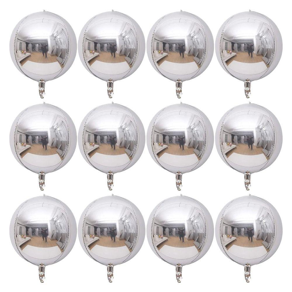 

22-дюймовые серебряные украшения на день рождения Серебряные гигантские 4D воздушные шары из фольги Украшения на день рождения