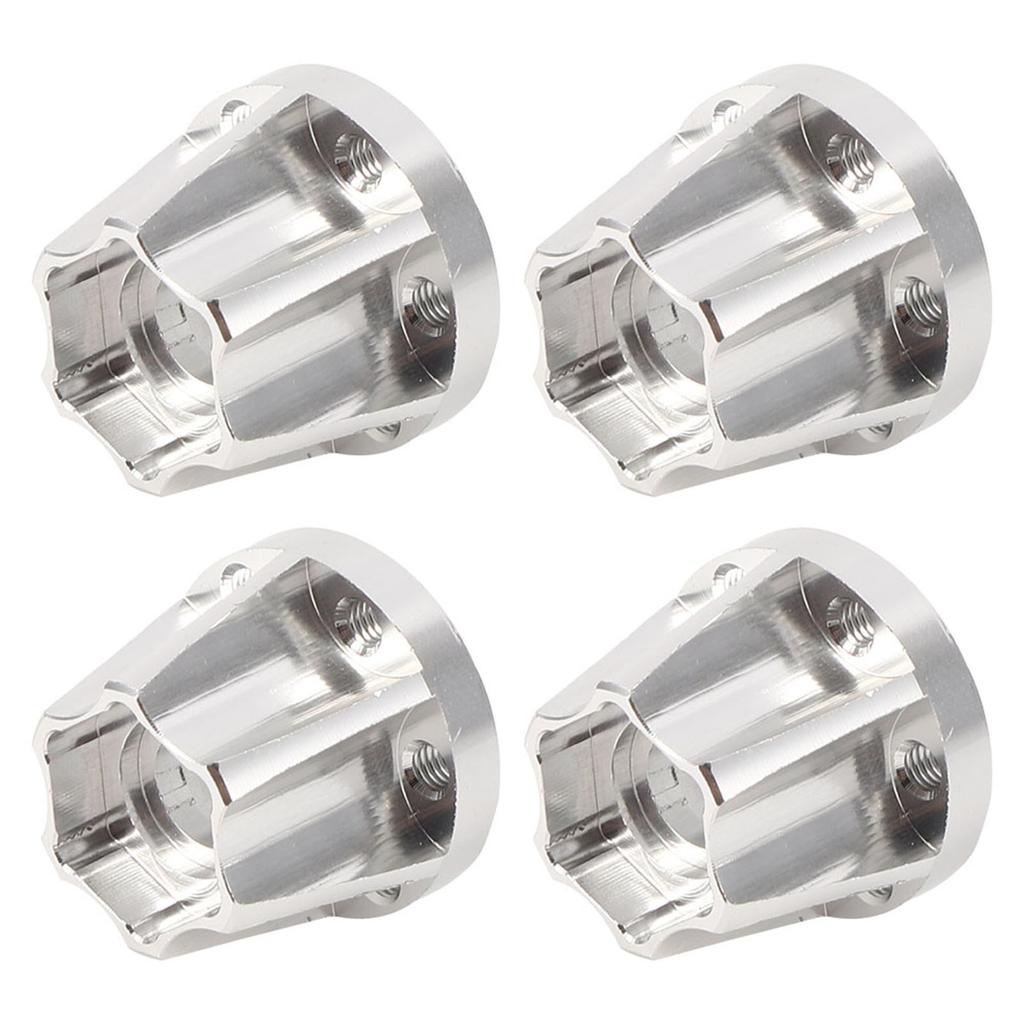 4pcs 1.9inch Aluminum Alloy Silver Wheel Hex Hub Fit for SCX10 1 10 RC Car Model20mm