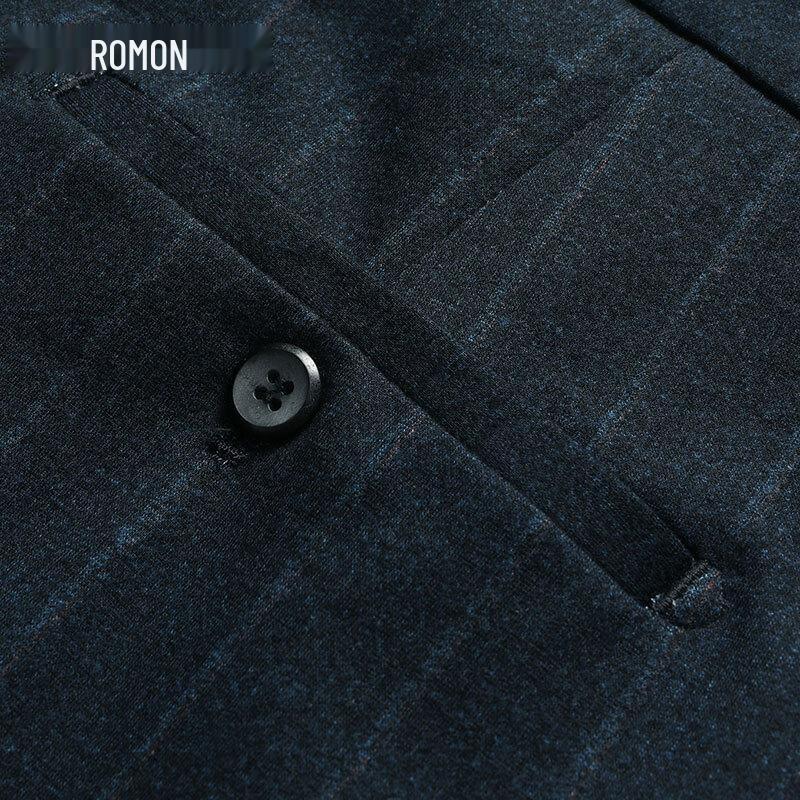 ROMON Men's Slim Fit Stretch Suit Set