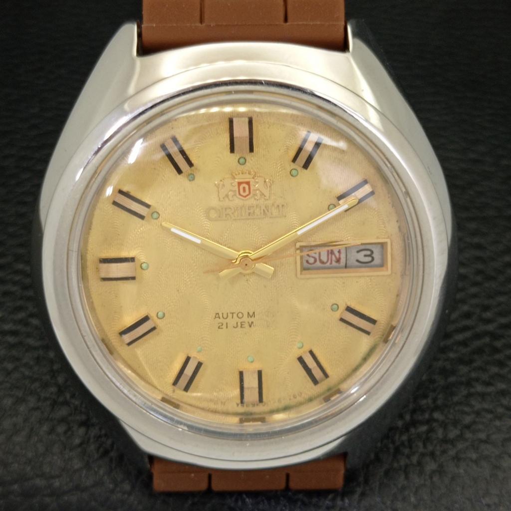 USED ORIENT AUTOMATIC 46941 JAPAN MENS DAY&DATE ORIGINAL DIAL WATCH a433064-2 R114-a433064