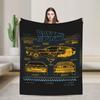 Delorean Back To the Future 80s Style Knitted Blanket Car Time Machine Flannel Throw Blankets Couch Printed Thin Multifunction