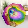 1pc Rainbow Heart Pattern Automatic Umbrella - Automatic Opening And Closing, Sturdy Iron Frame, Formal Occasions yy251018131