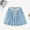 ZANZEA Women Casual Elastic Waist Loose Summer Print Shorts