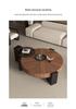 Italian Minimalist Retro Solid Wood Round Coffee Table for Small Apartments