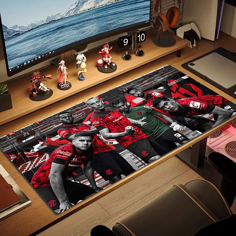 Toluca FC Mouse Pad, Large Gaming Desk Mat, Non-slip XXL Mousepad for Laptop & Tablet, Mini PC Playmat with Stitched Edges